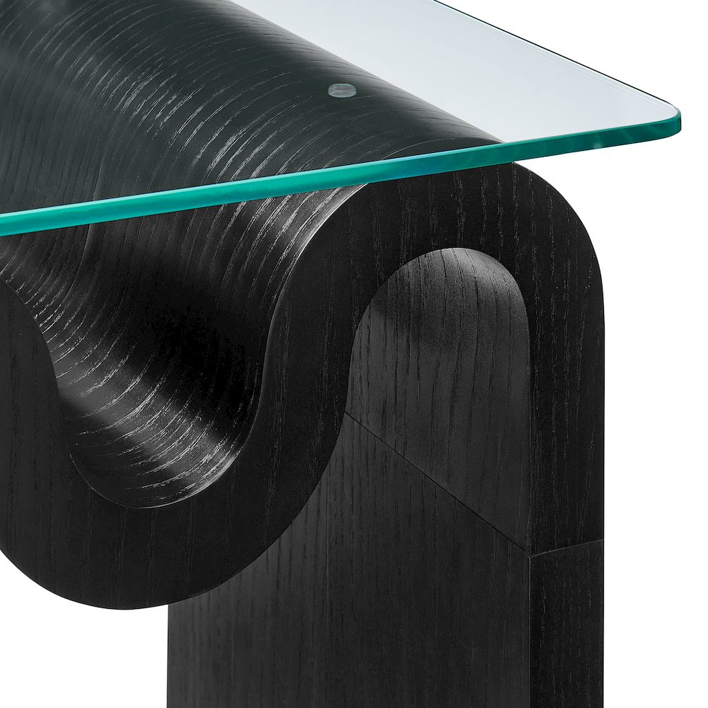 Ondine Glass Top Side Table. Picture 7