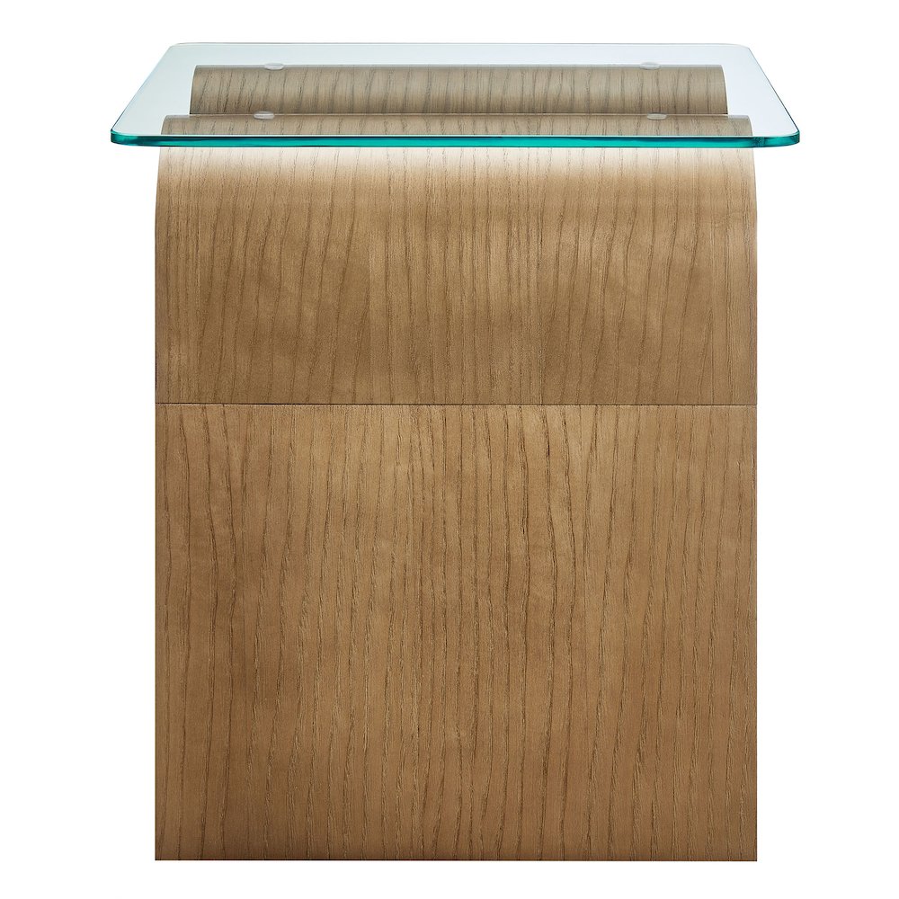 Ondine Glass Top Side Table. Picture 4