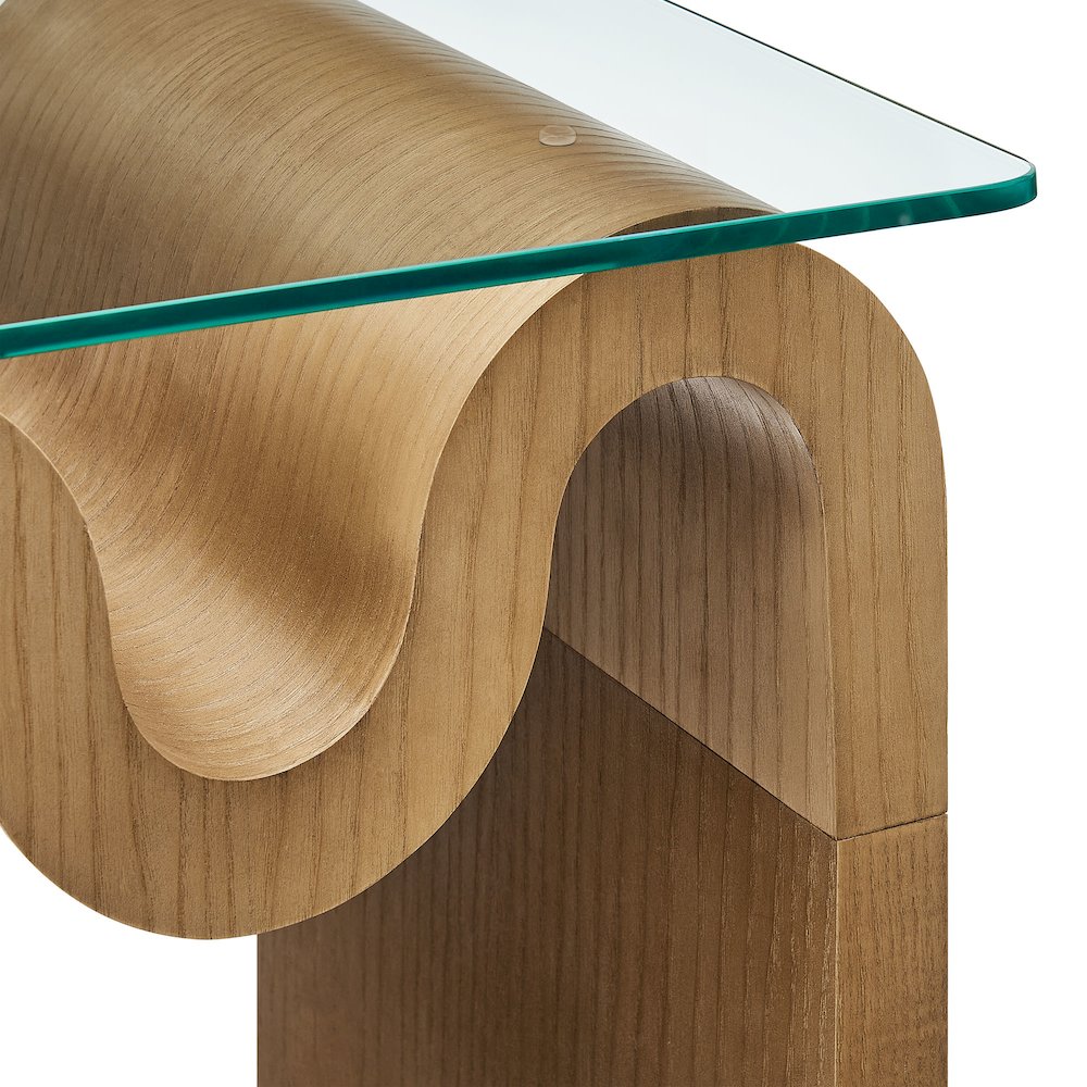 Ondine Glass Top Side Table. Picture 7