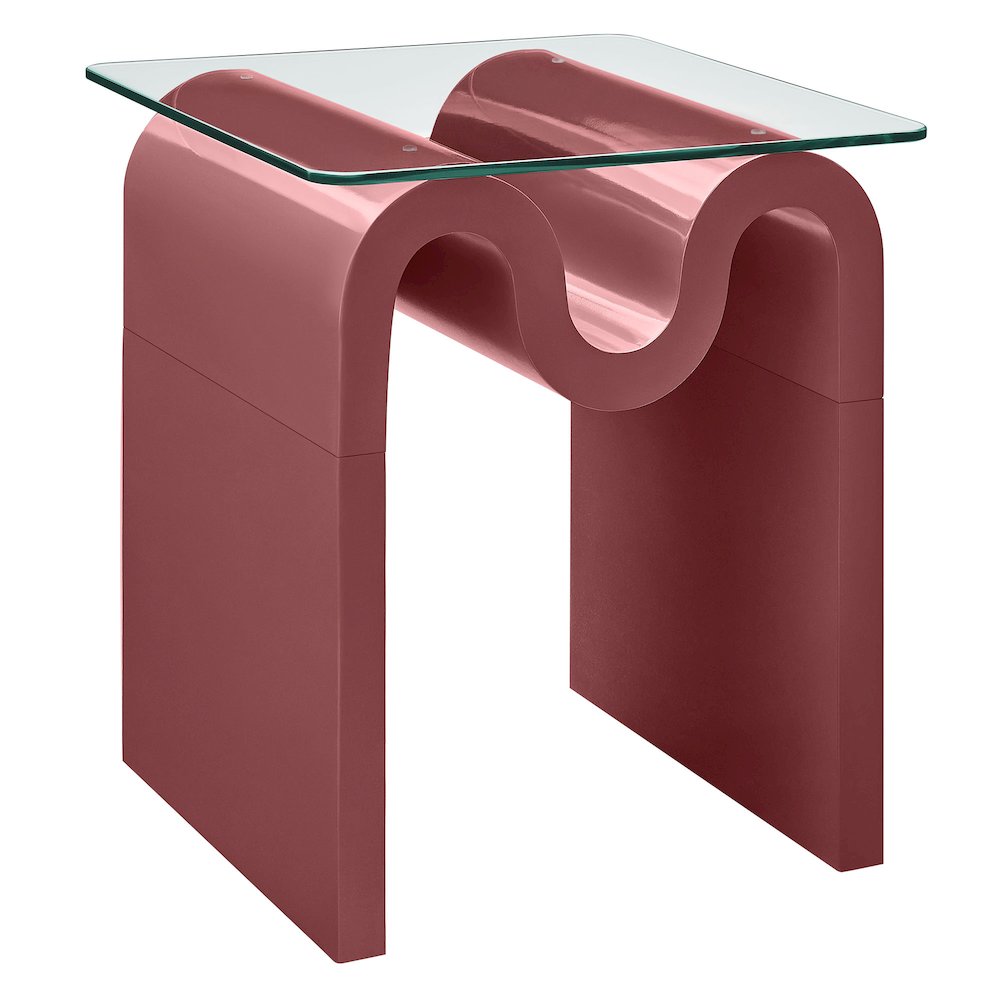 Ondine Glass Top Side Table. Picture 1