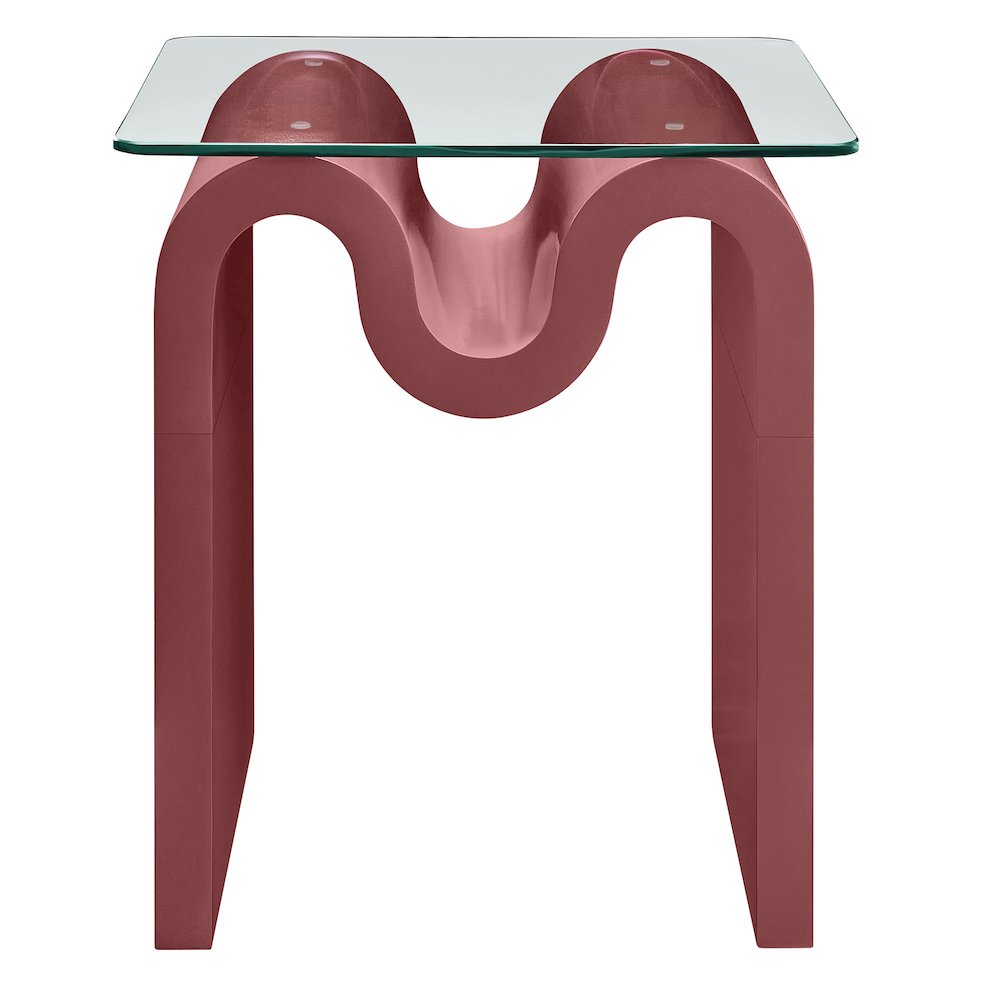 Ondine Glass Top Side Table. Picture 5