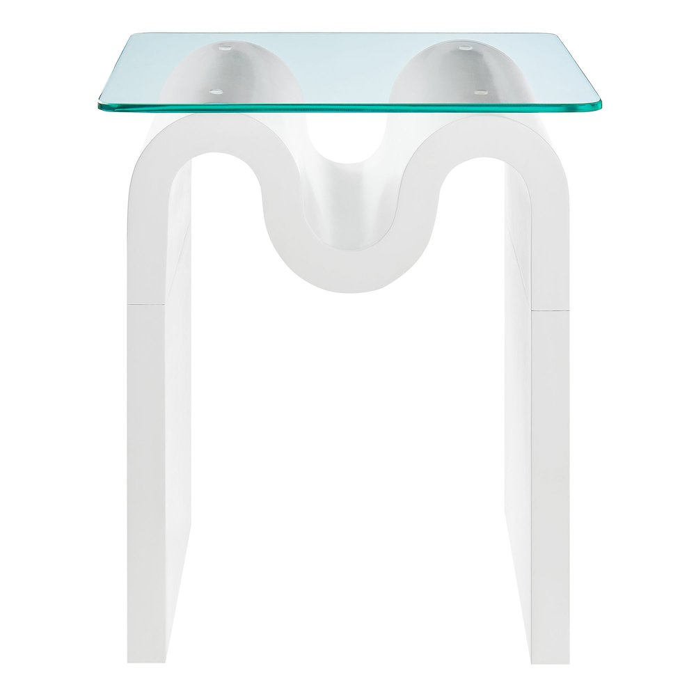 Ondine Glass Top Side Table. Picture 5