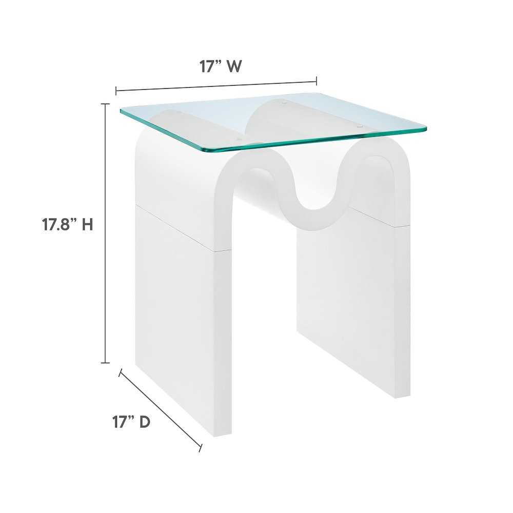 Ondine Glass Top Side Table. Picture 3