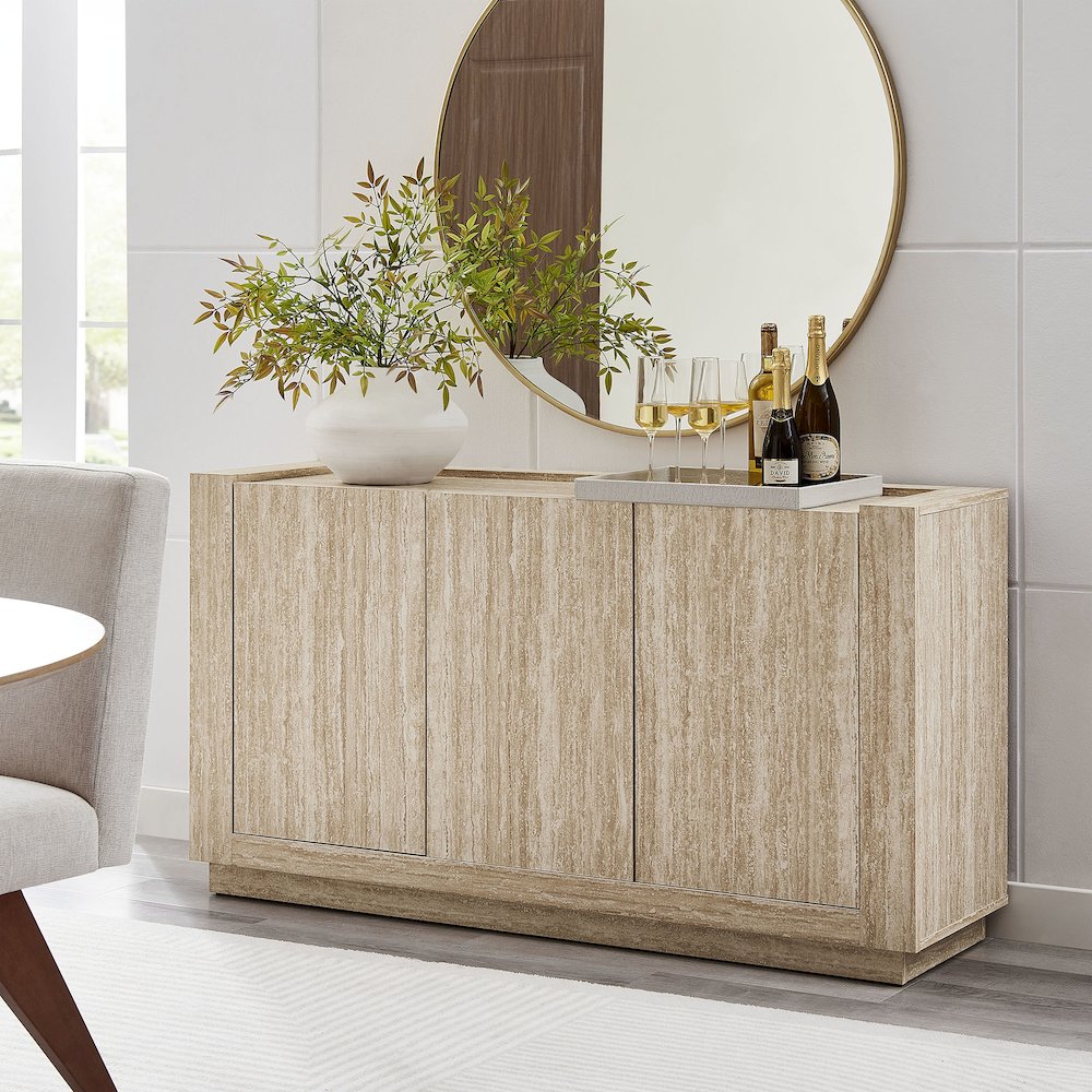 Hollis 59" Travertine Sideboard. Picture 9