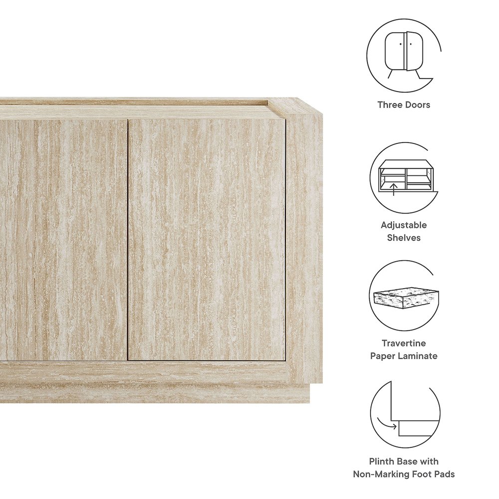 Hollis 59" Travertine Sideboard. Picture 3