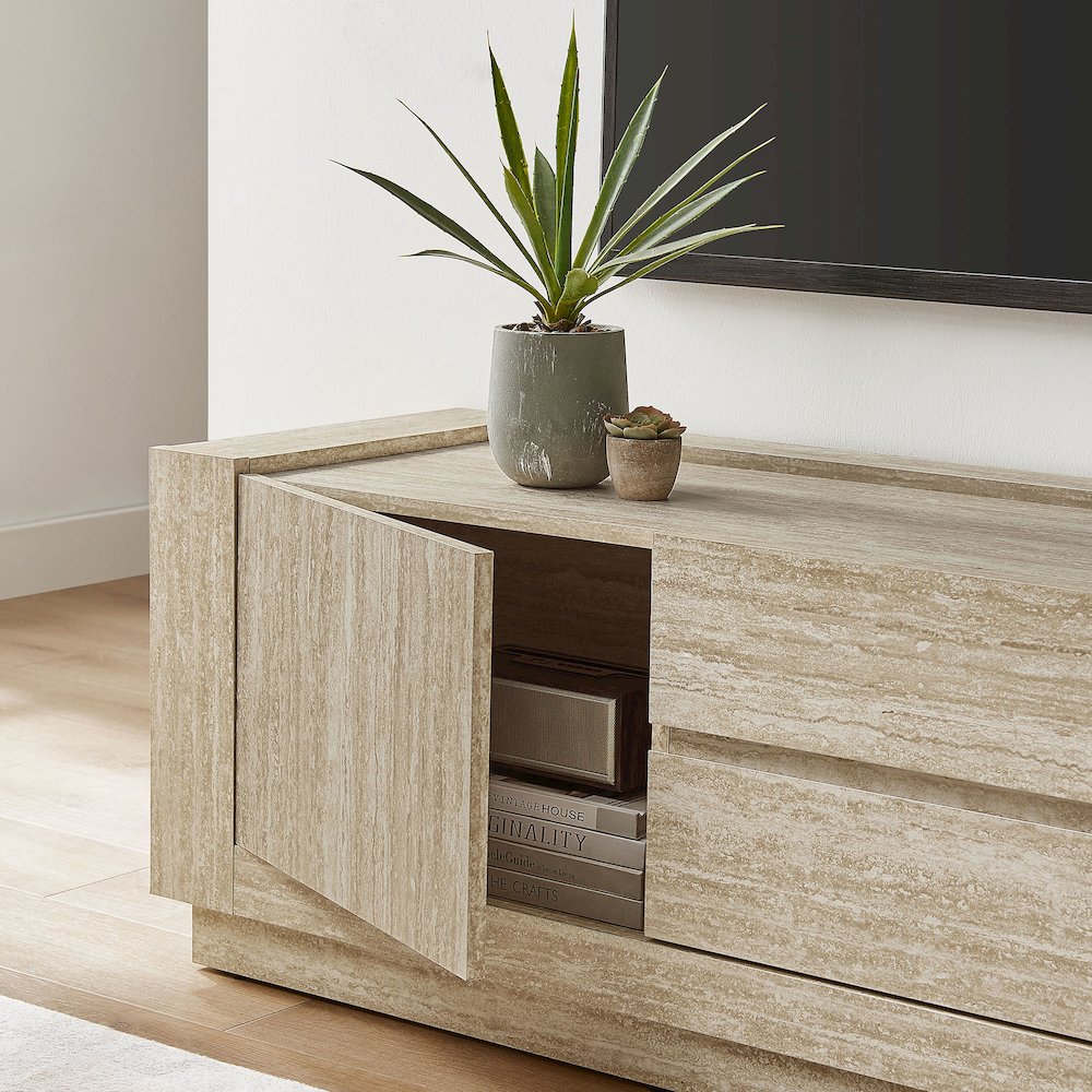 Hollis 59" Travertine TV Stand. Picture 10