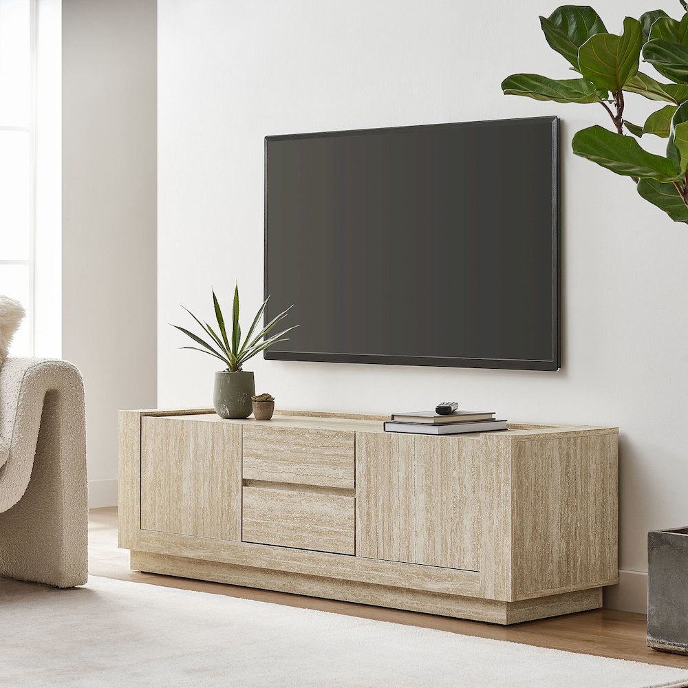 Hollis 59" Travertine TV Stand. Picture 9