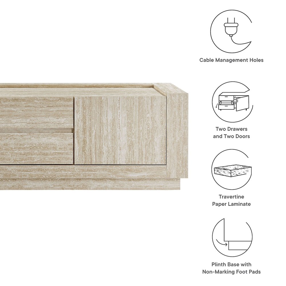 Hollis 59" Travertine TV Stand. Picture 3
