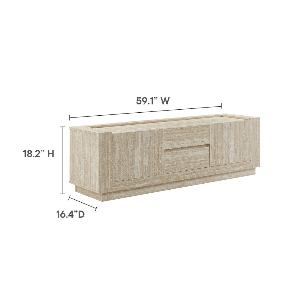 Hollis 59" Travertine TV Stand. Picture 2