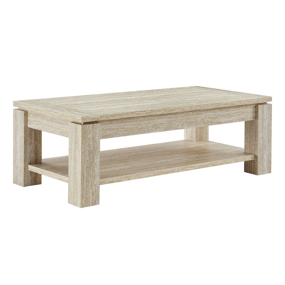 Hollis Travertine Coffee Table. Picture 1