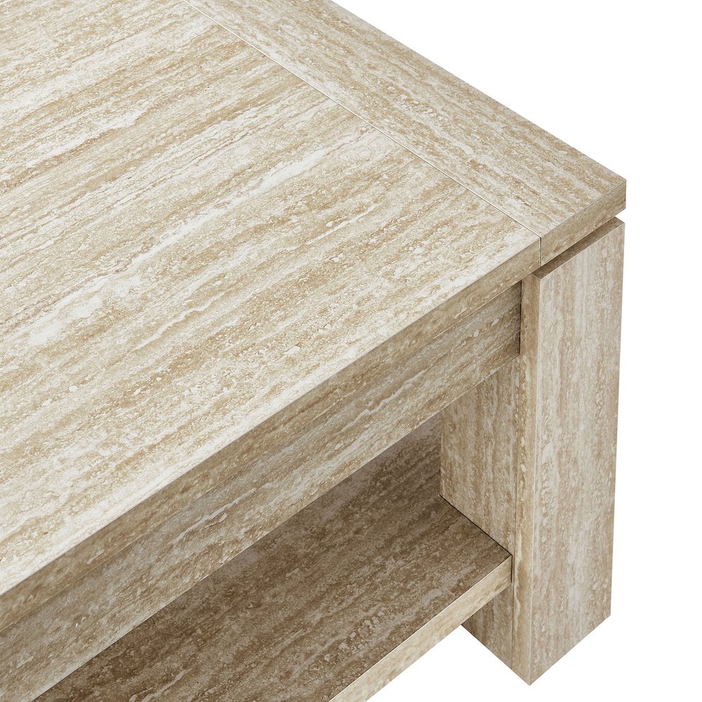 Hollis Travertine Coffee Table. Picture 6