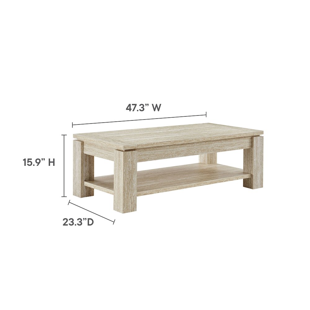 Hollis Travertine Coffee Table. Picture 2
