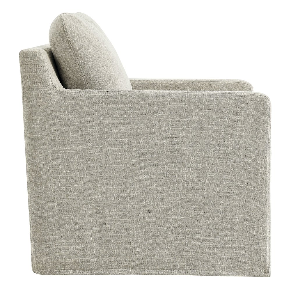 Serene Fabric Slipcovered Swivel Armchair. Picture 4