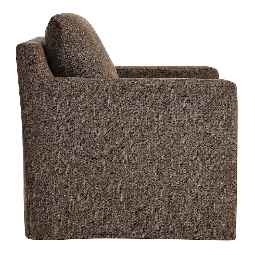 Serene Fabric Slipcovered Swivel Armchair. Picture 4
