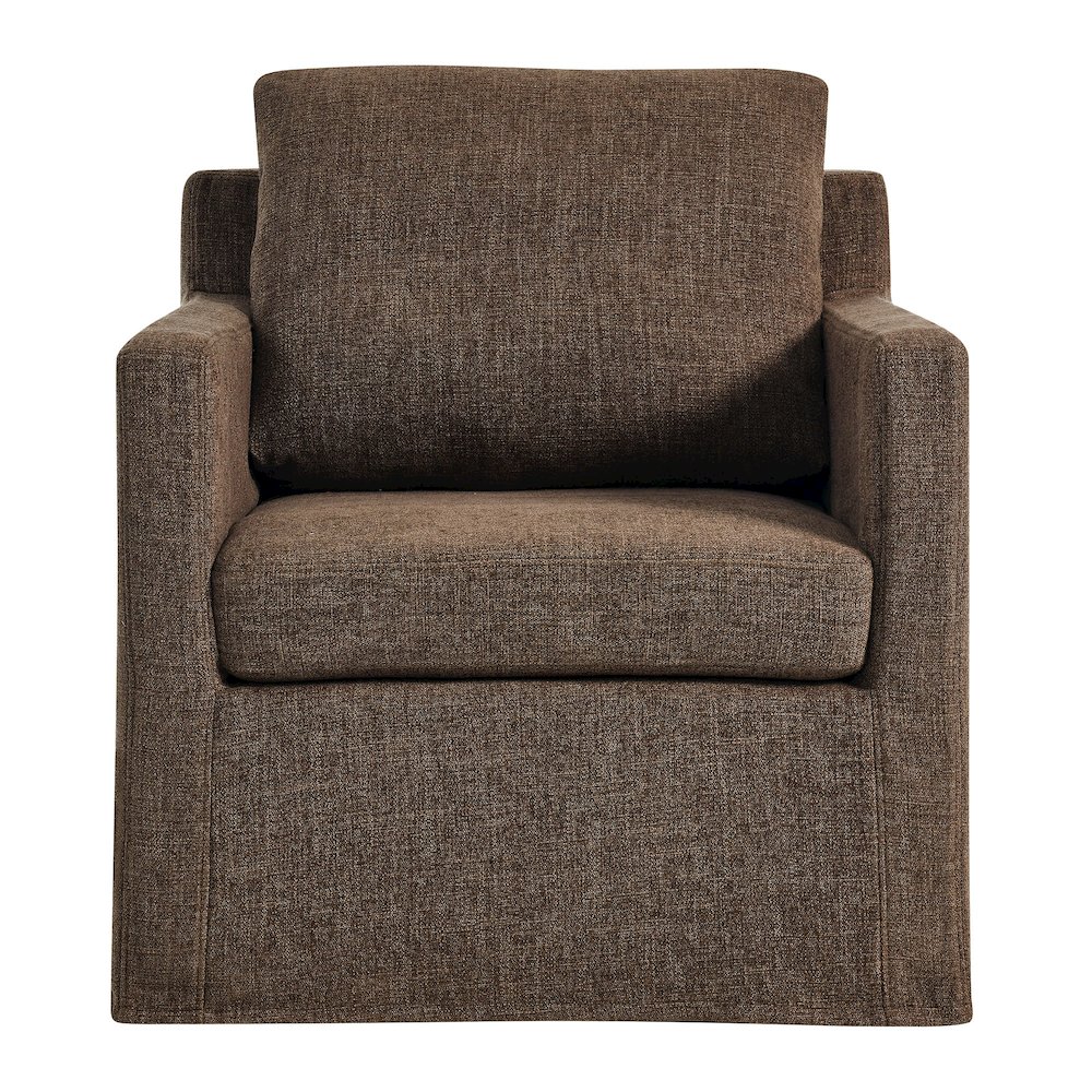Serene Fabric Slipcovered Swivel Armchair. Picture 6