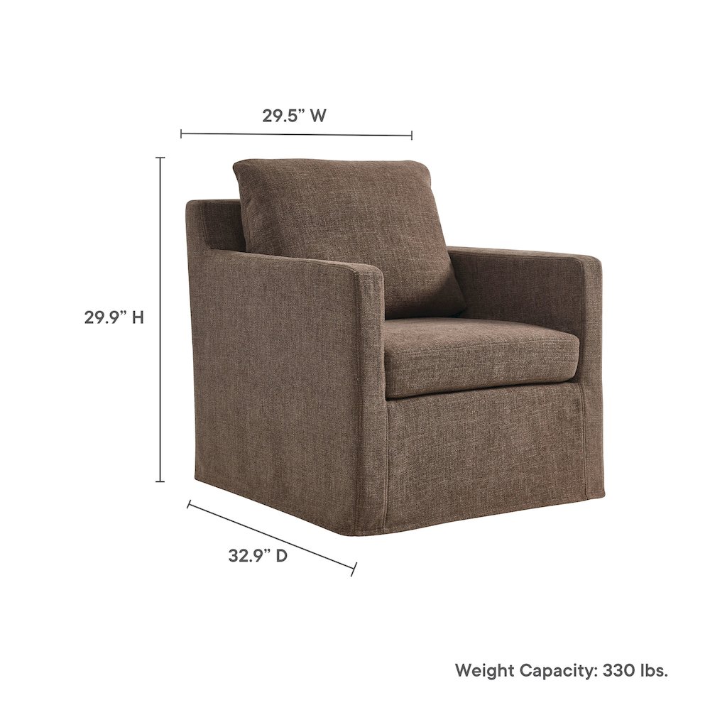 Serene Fabric Slipcovered Swivel Armchair. Picture 3