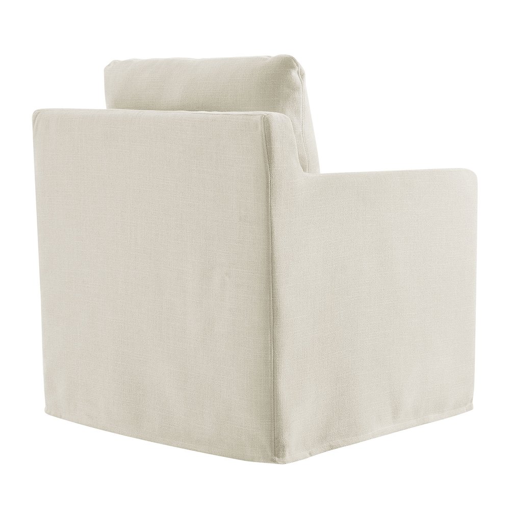 Serene Fabric Slipcovered Swivel Armchair. Picture 5