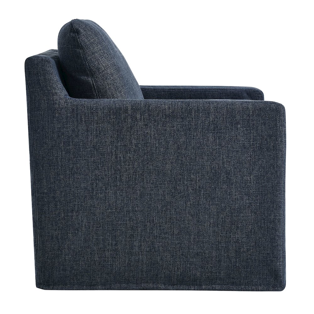 Serene Fabric Slipcovered Swivel Armchair. Picture 4