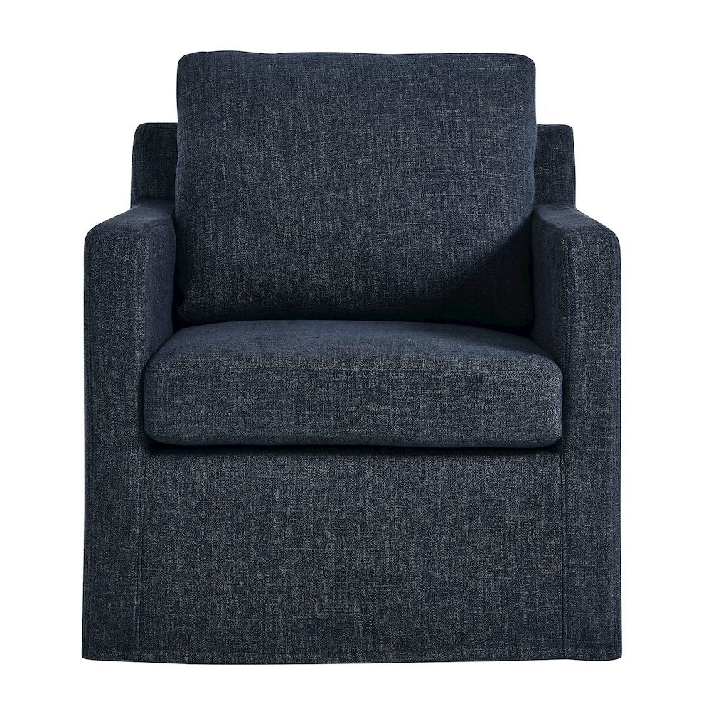 Serene Fabric Slipcovered Swivel Armchair. Picture 6