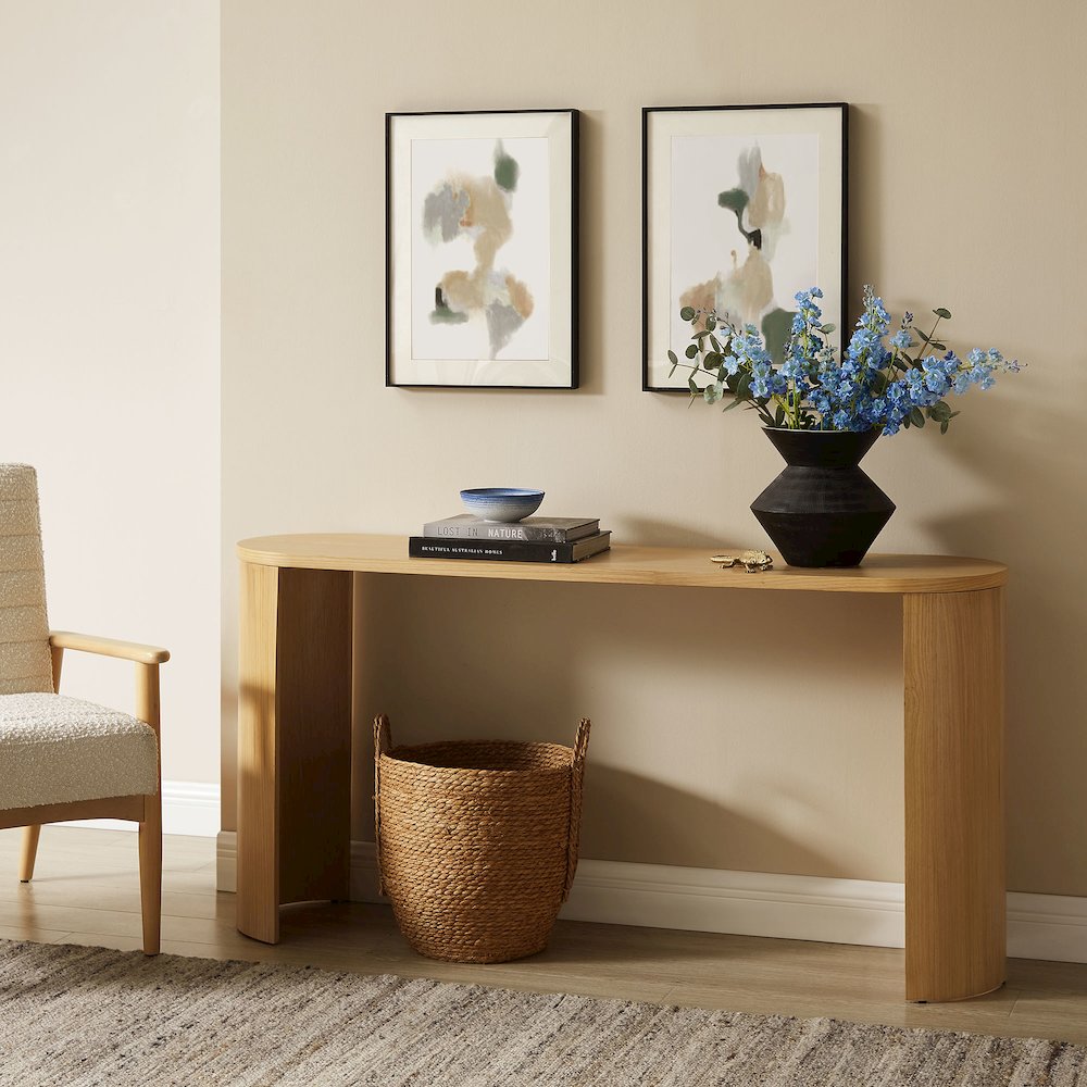 Aspect Oval Wood Entryway Console Table. Picture 10