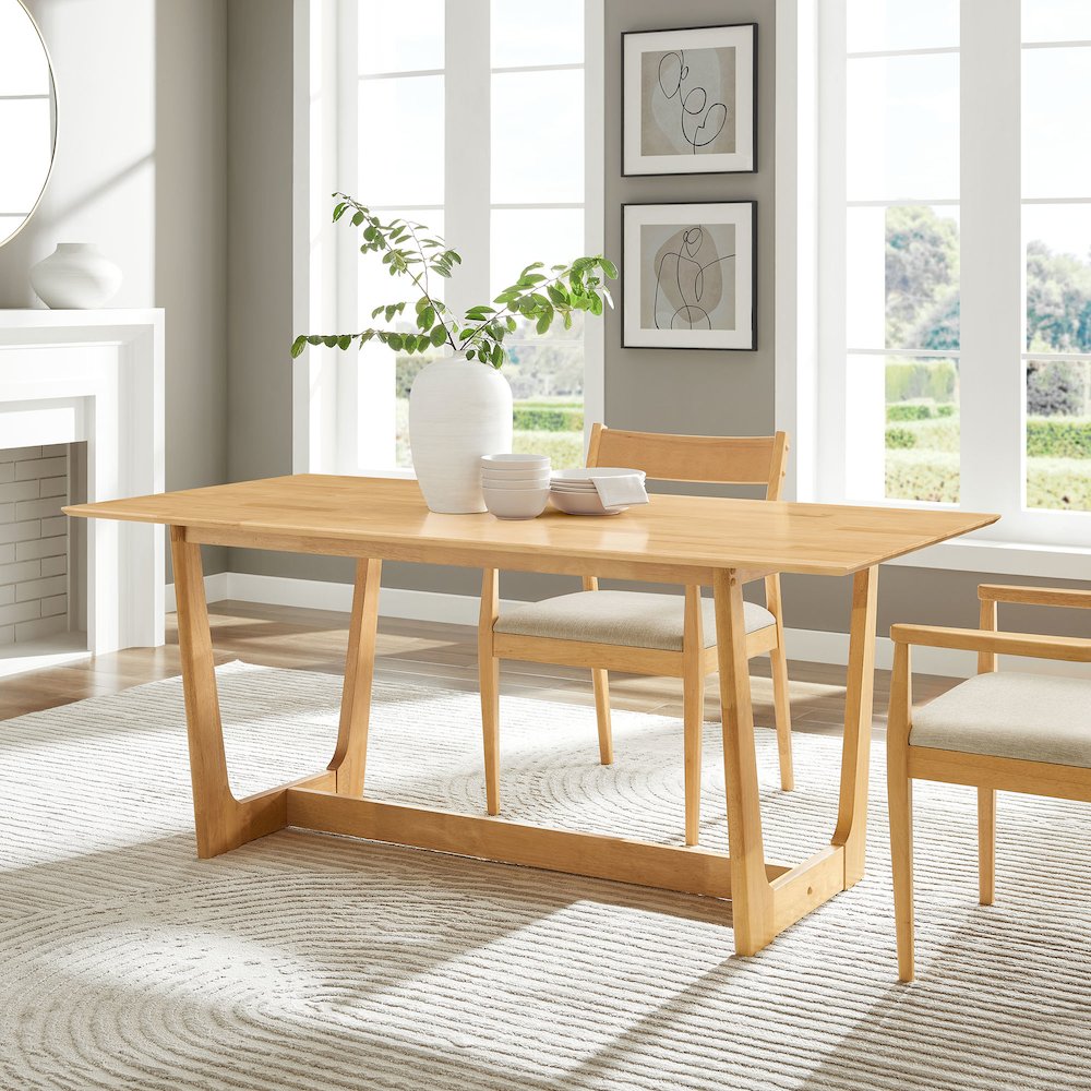 Solara 71" Rectangle Wood Dining Table. Picture 8