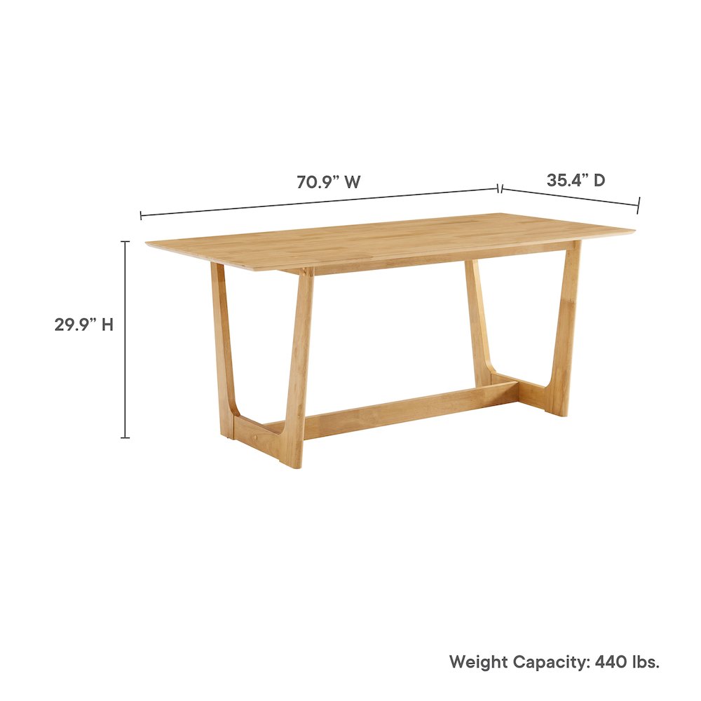 Solara 71" Rectangle Wood Dining Table. Picture 2