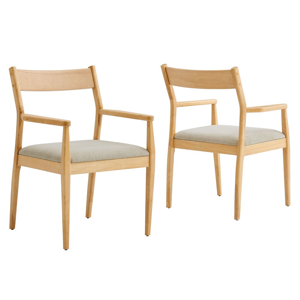 Solara Fabric Wood Dining Armchairs Set of 2. Picture 1