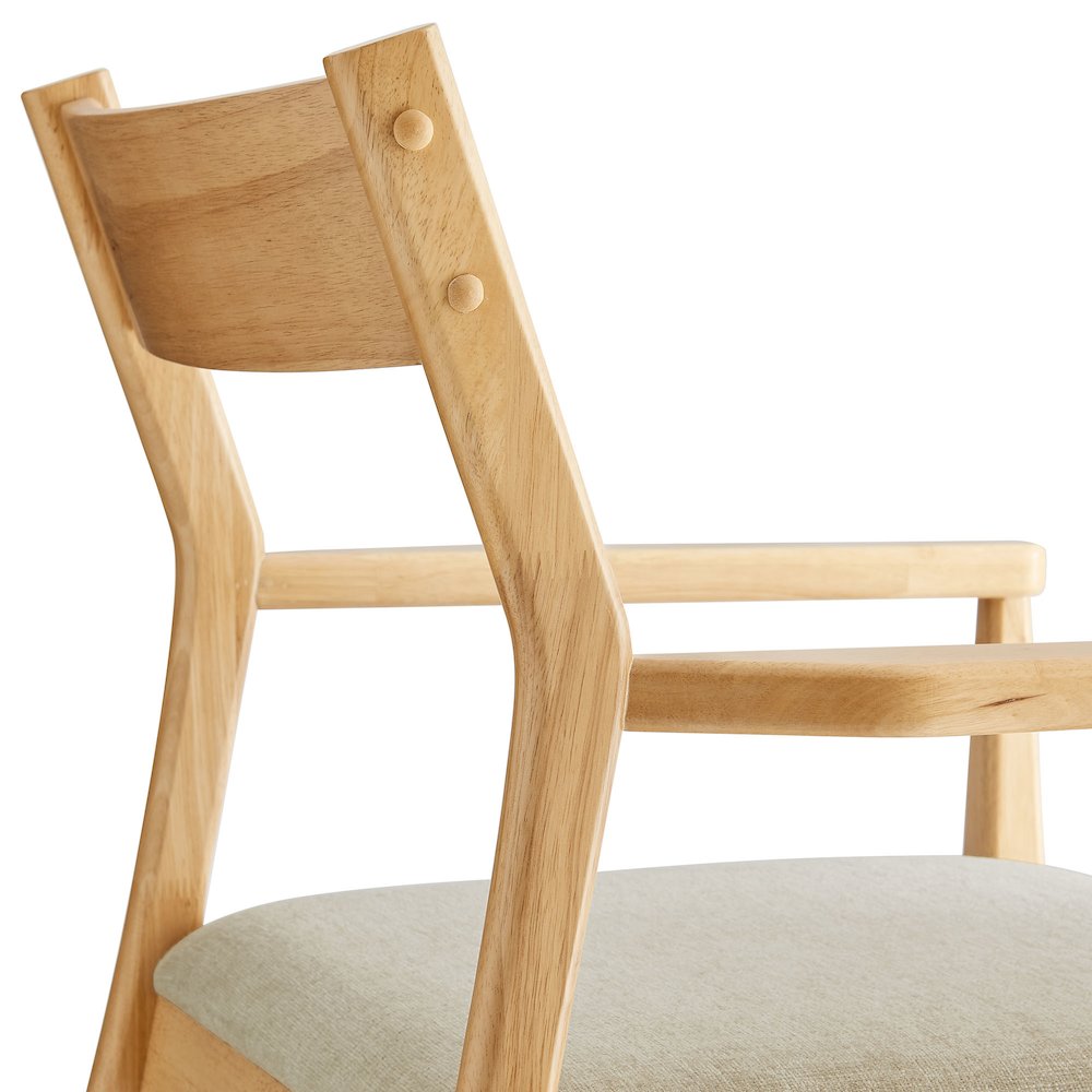 Solara Fabric Wood Dining Armchairs Set of 2. Picture 8