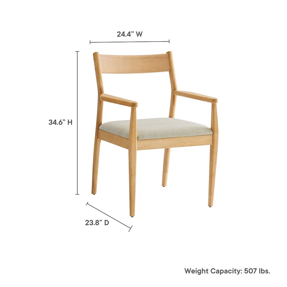 Solara Fabric Wood Dining Armchairs Set of 2. Picture 3