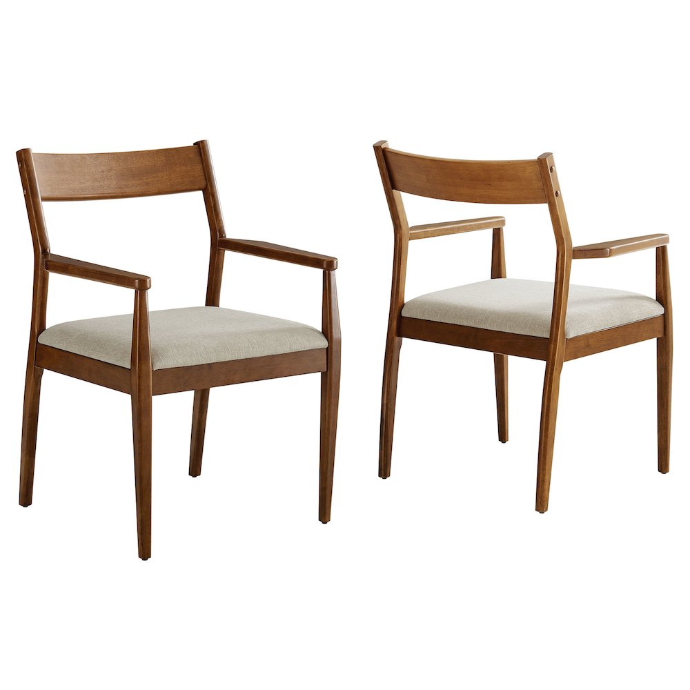 Solara Fabric Wood Dining Armchairs Set of 2. Picture 1