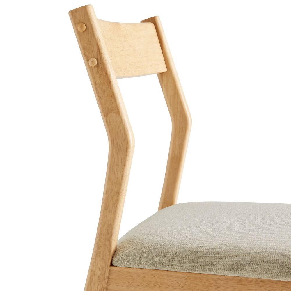 Solara Fabric Wood Dining Side Chairs Set of 2. Picture 8