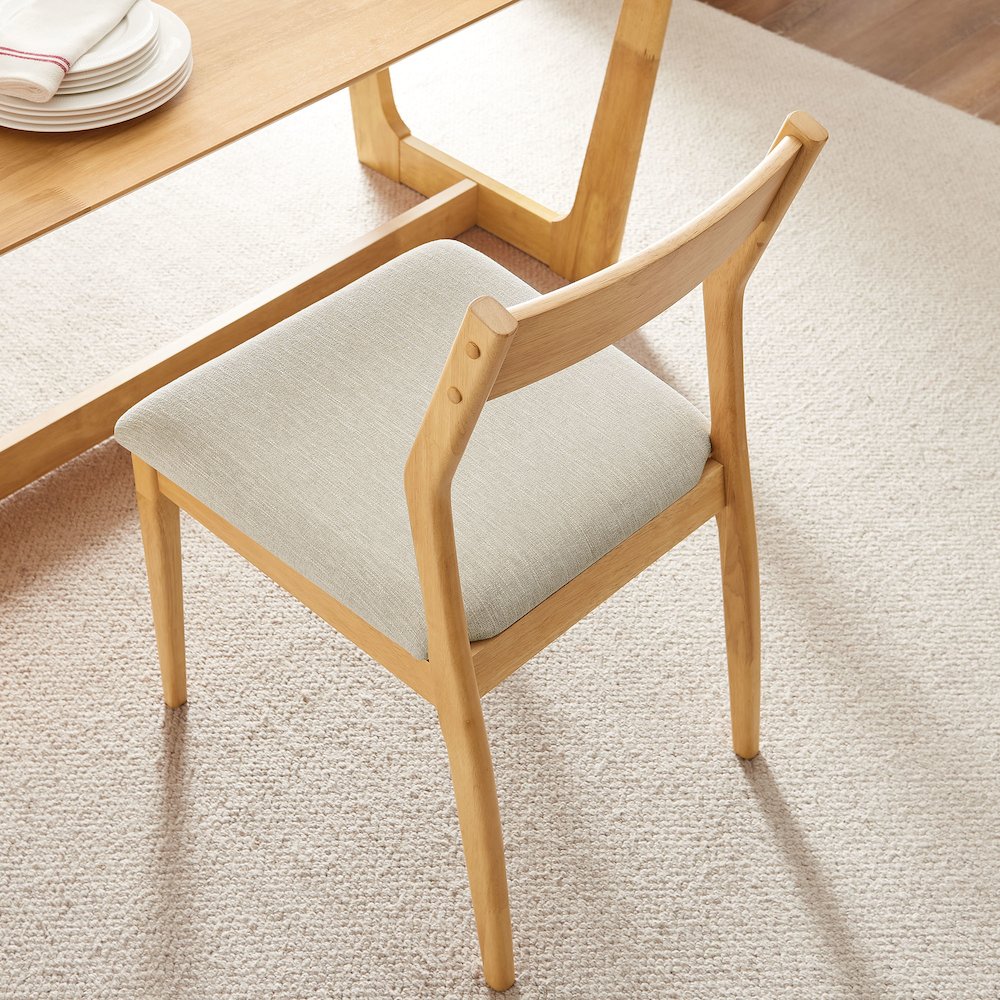 Solara Fabric Wood Dining Side Chairs Set of 2. Picture 10
