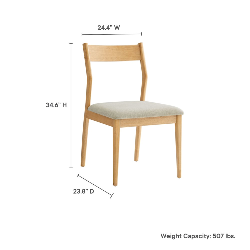 Solara Fabric Wood Dining Side Chairs Set of 2. Picture 2
