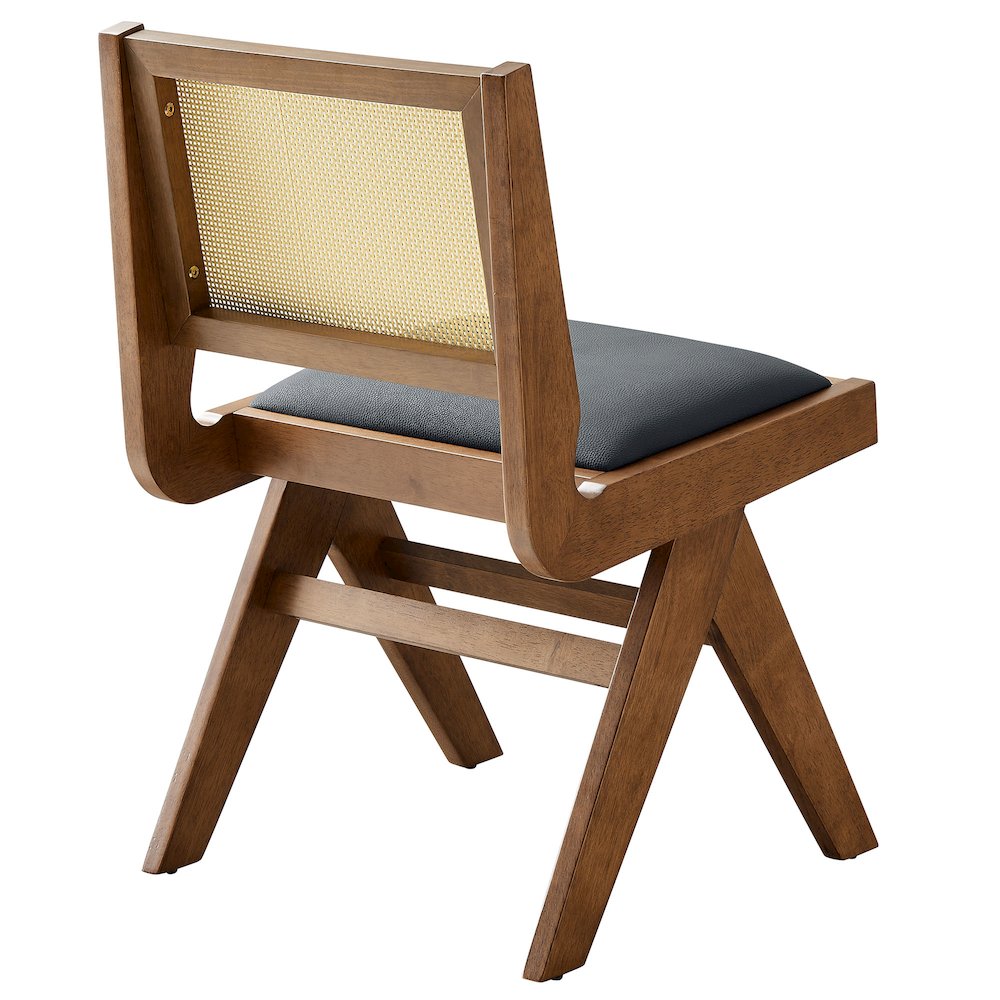 Thera Vegan Leather and Cane Dining Side Chairs Set of 2. Picture 6