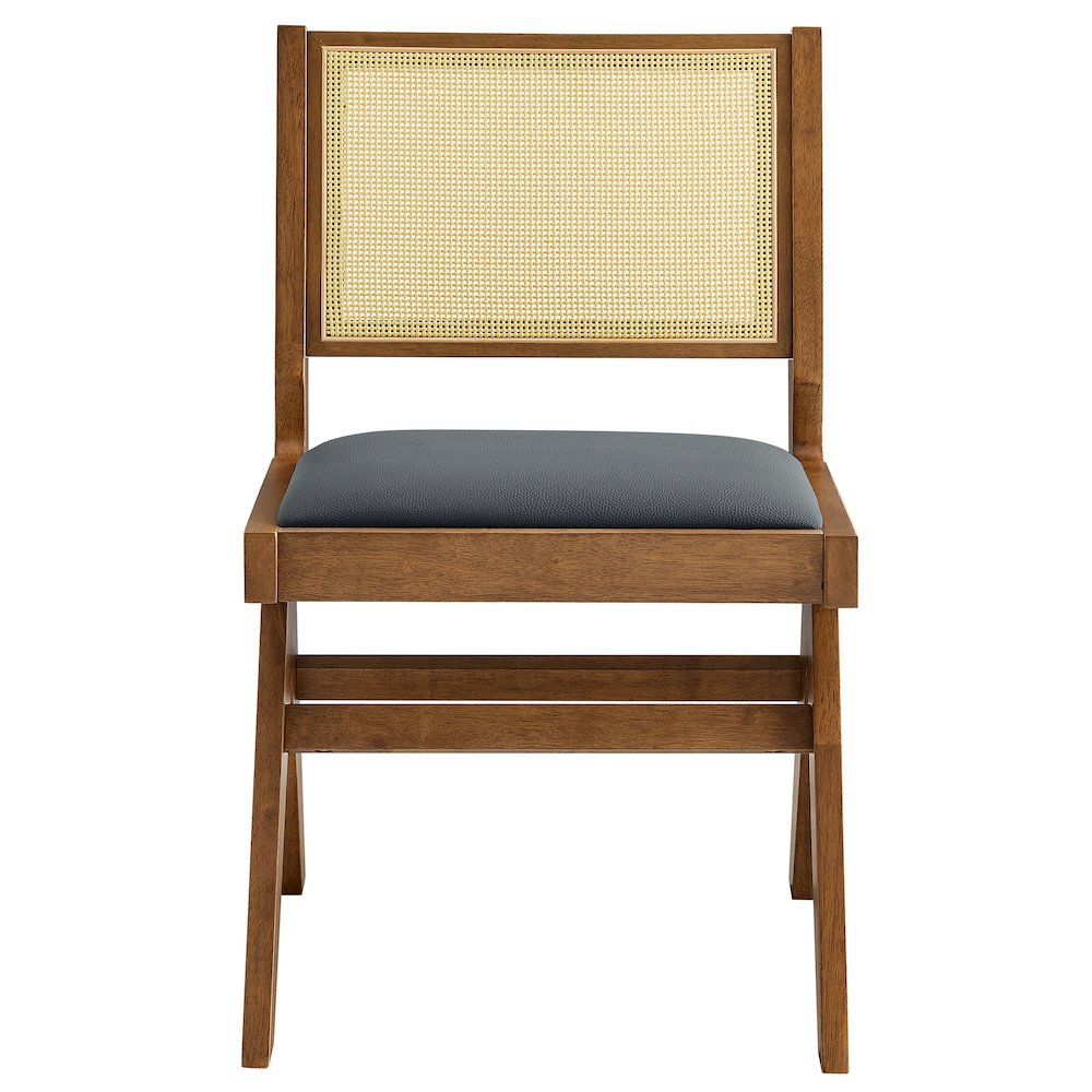 Thera Vegan Leather and Cane Dining Side Chairs Set of 2. Picture 7