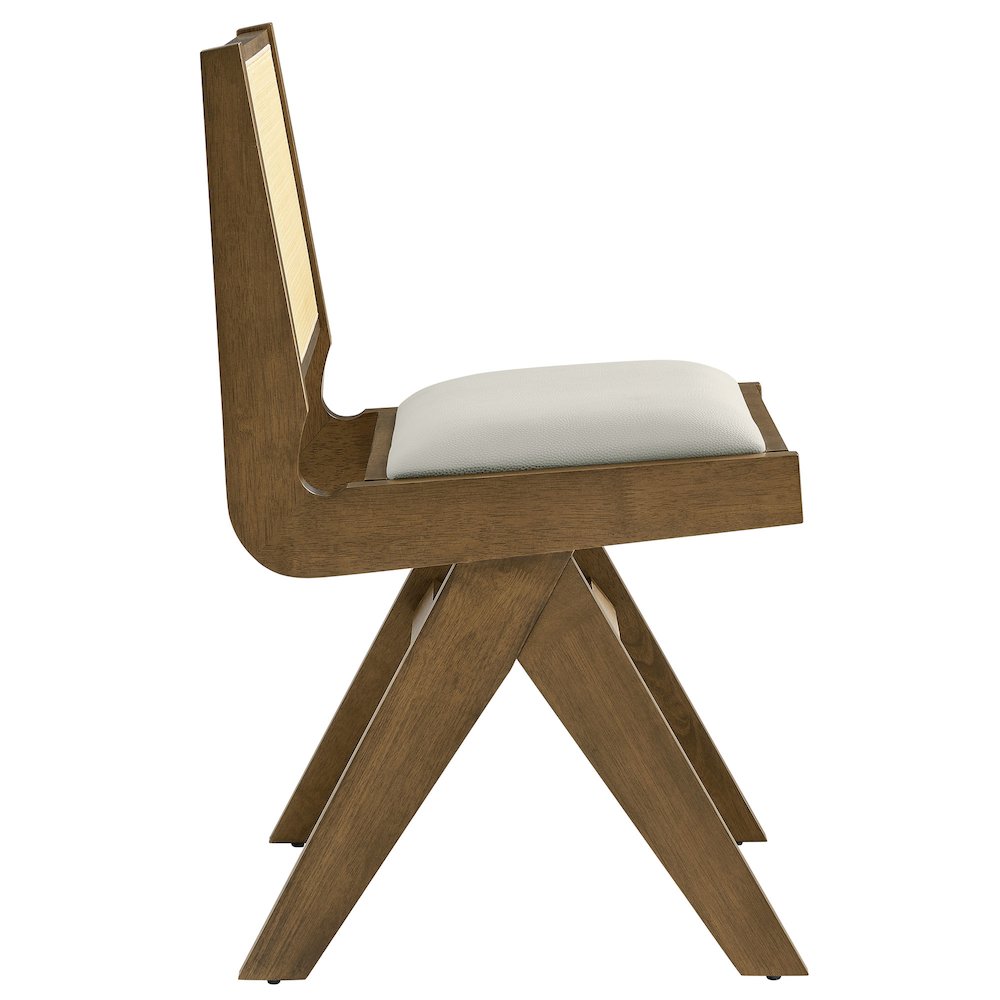 Thera Vegan Leather and Cane Dining Side Chairs Set of 2. Picture 5