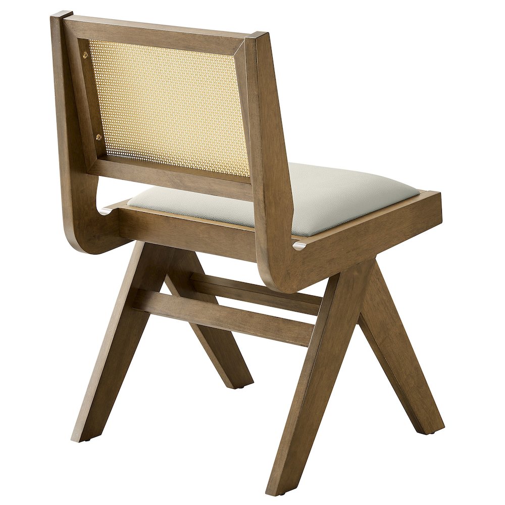 Thera Vegan Leather and Cane Dining Side Chairs Set of 2. Picture 6