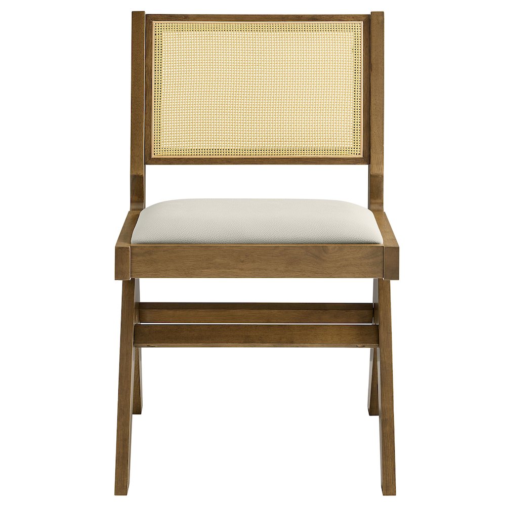 Thera Vegan Leather and Cane Dining Side Chairs Set of 2. Picture 7