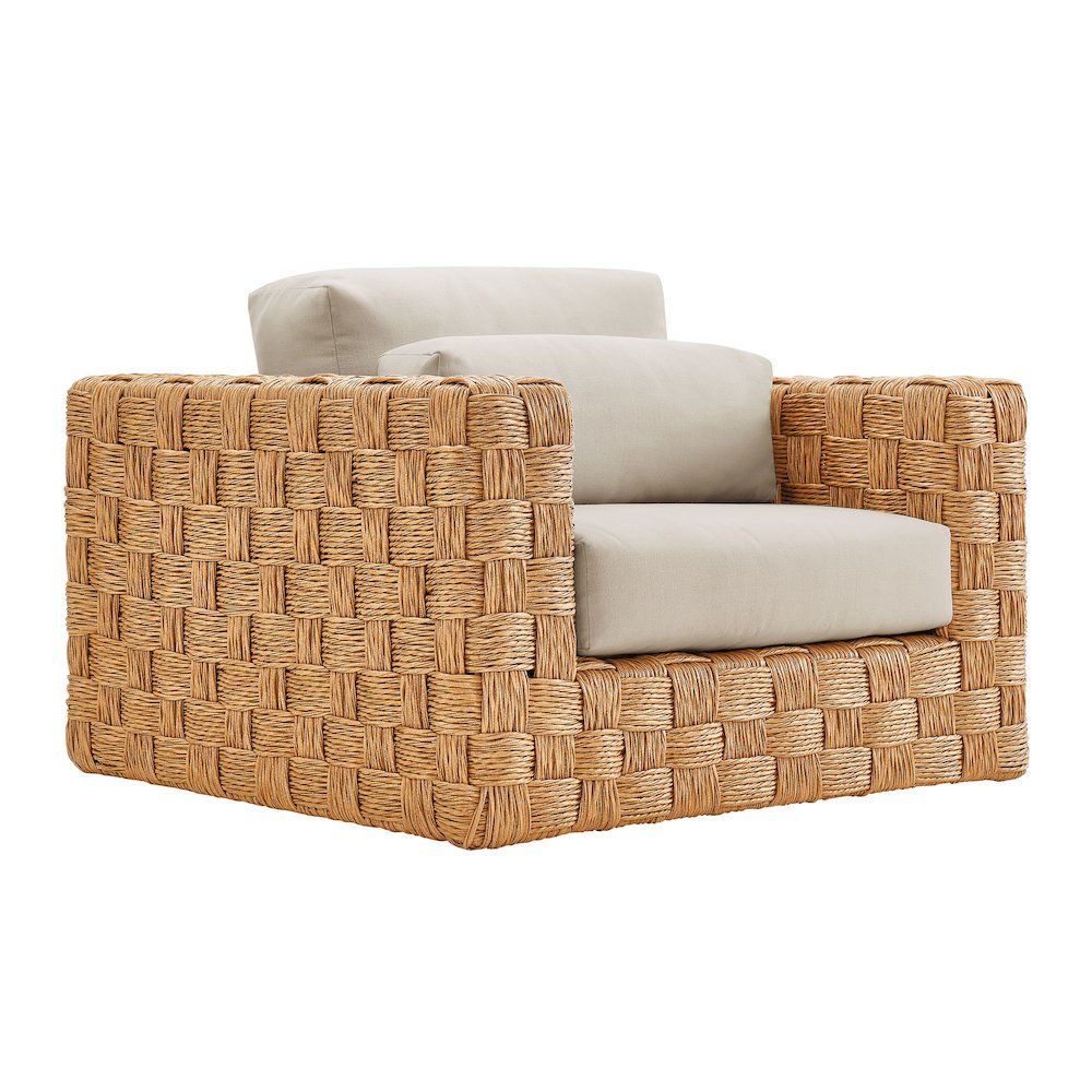 Thames Outdoor Patio Wicker Outdoor Patio Rattan Armchair. Picture 1