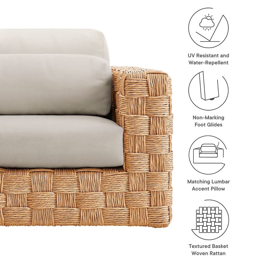 Thames Outdoor Patio Wicker Outdoor Patio Rattan Armchair. Picture 3