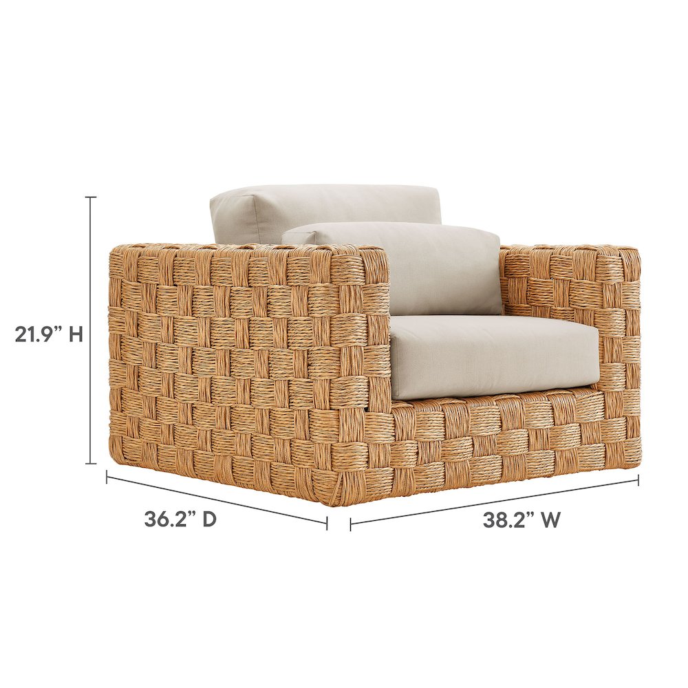Thames Outdoor Patio Wicker Outdoor Patio Rattan Armchair. Picture 2
