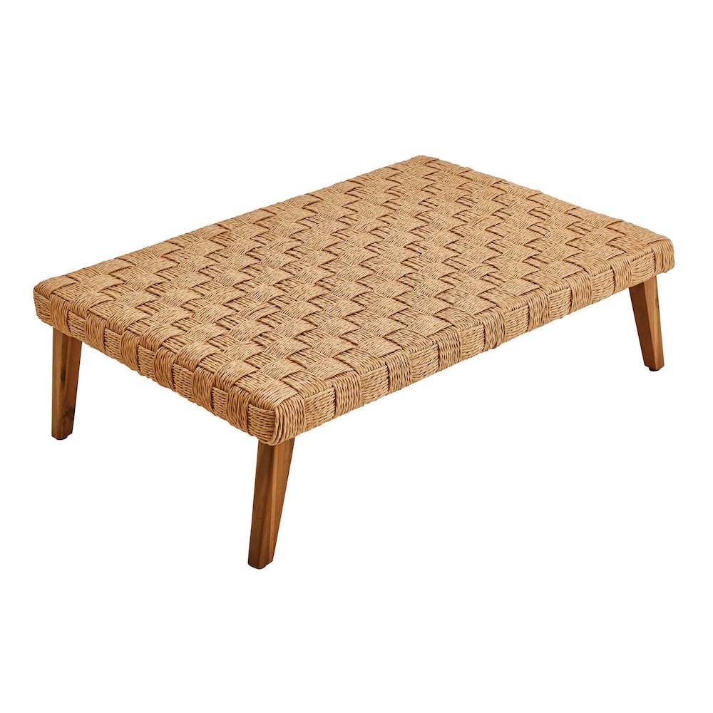 Thames Outdoor Patio Wicker Outdoor Patio Rattan Coffee Table. Picture 5