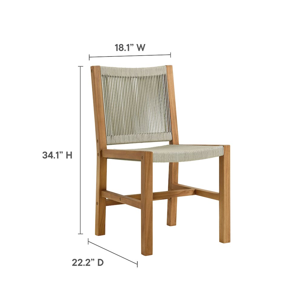 Vienna 7-Piece Outdoor Patio Teak and Rope Dining Set. Picture 2