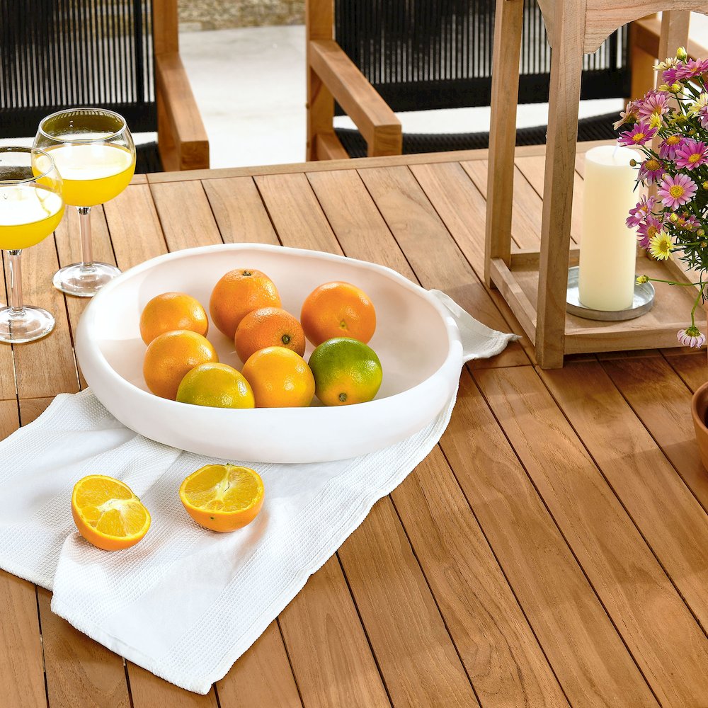 Vienna 7-Piece Outdoor Patio Teak and Rope Dining Set with Armchairs. Picture 12