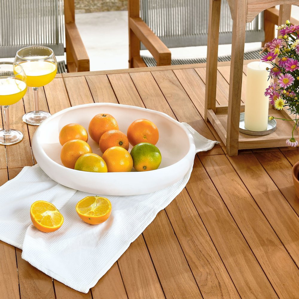 Vienna 7-Piece Outdoor Patio Teak and Rope Dining Set with Armchairs. Picture 12