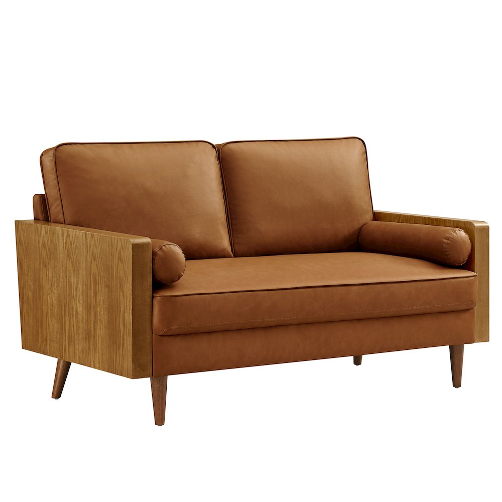 Kellan Vegan Leather Loveseat. Picture 1