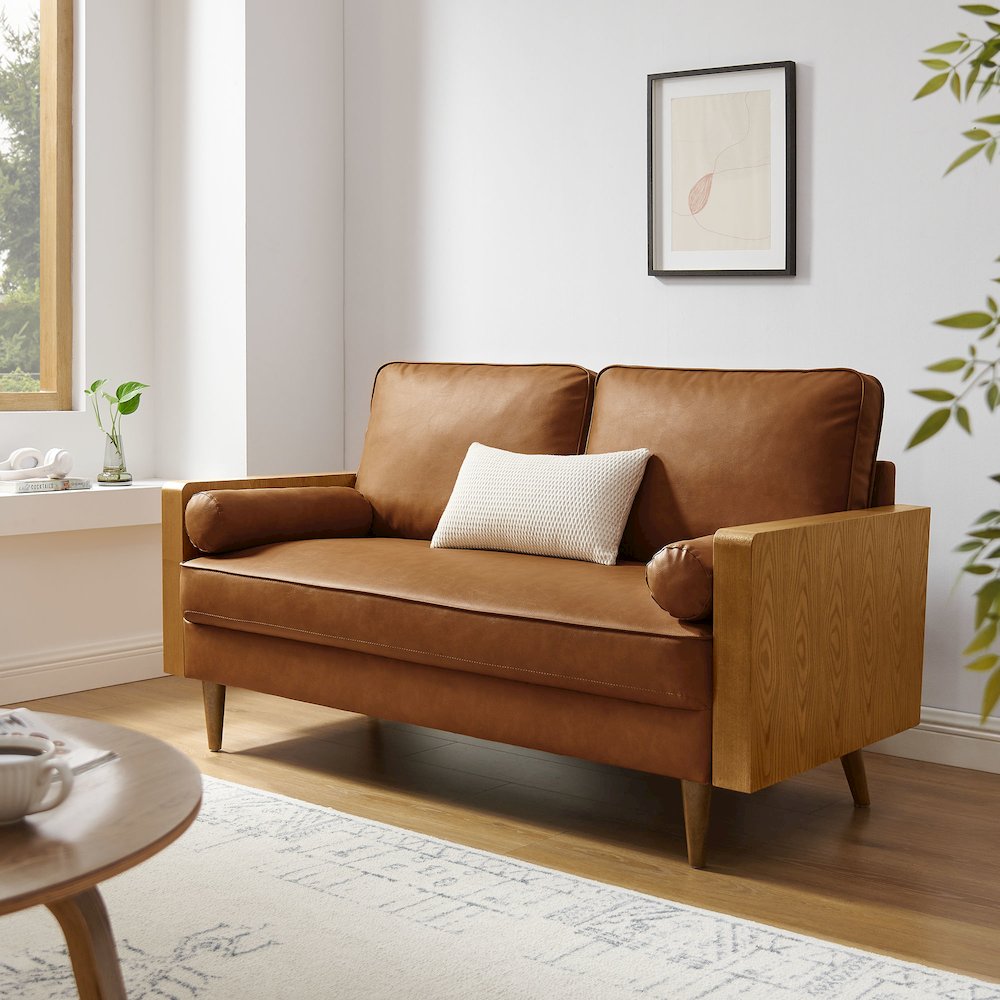 Kellan Vegan Leather Loveseat. Picture 8