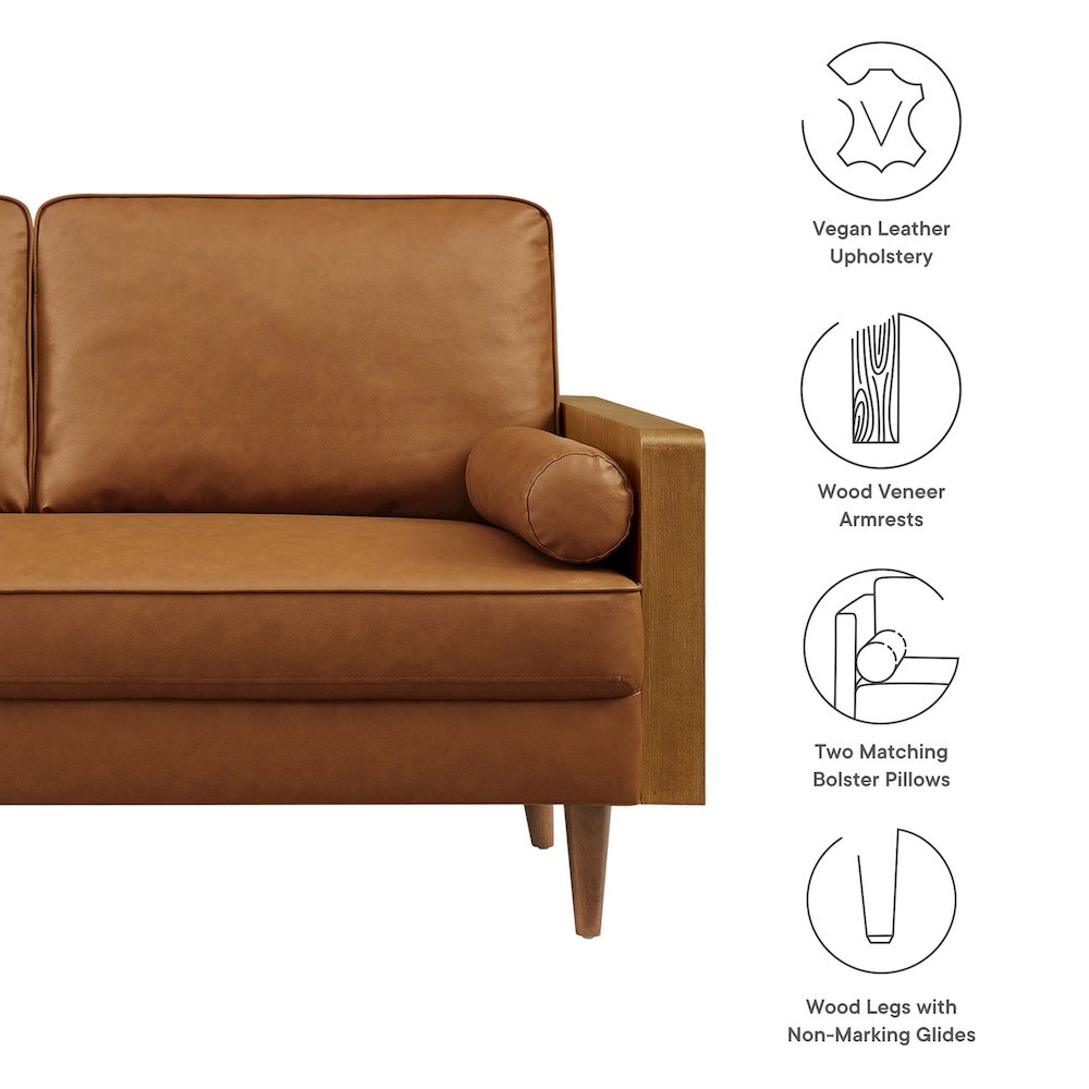 Kellan Vegan Leather Loveseat. Picture 3