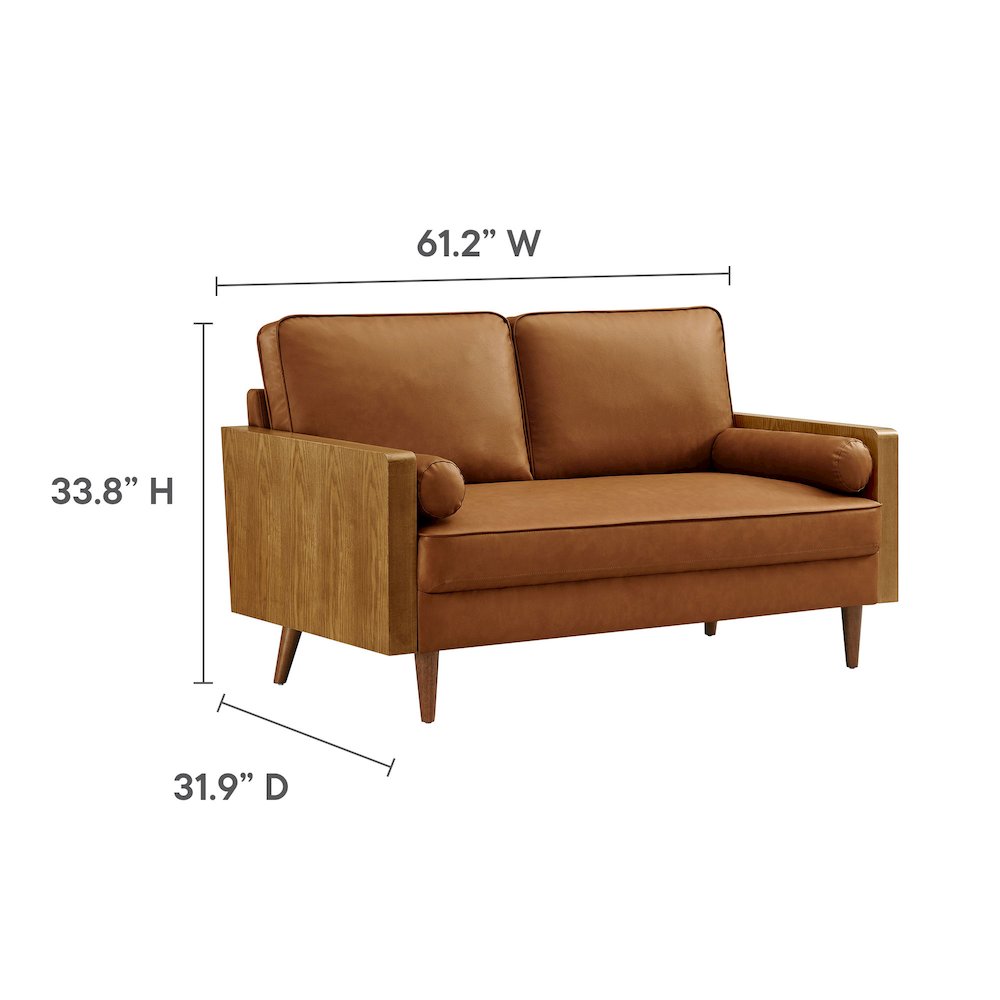 Kellan Vegan Leather Loveseat. Picture 2