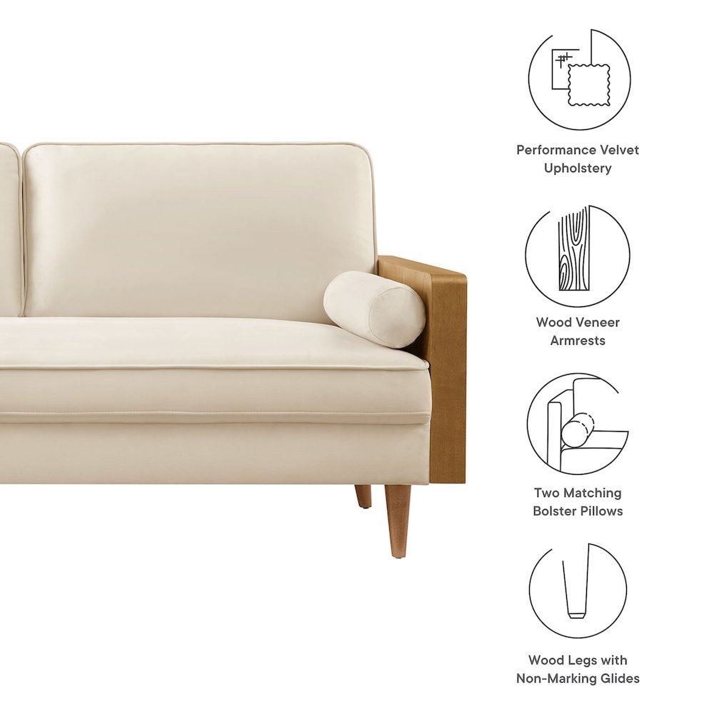Kellan Performance Velvet Sofa. Picture 3